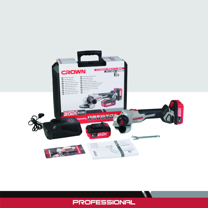 Meuleuse d’angle sans fil 125 mm 20 V en coffret