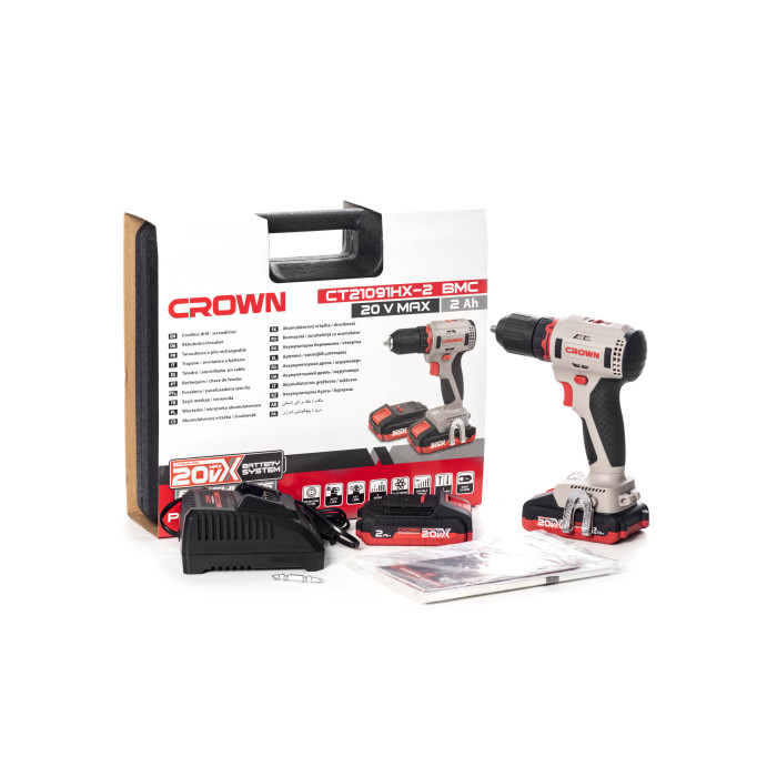 Perceuse sans fil brushless 13 mm 20 V 2,0 Ah en coffret